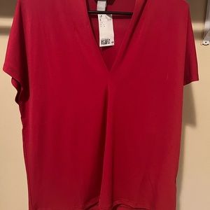 H&M Womens red blouse.  Size Large.